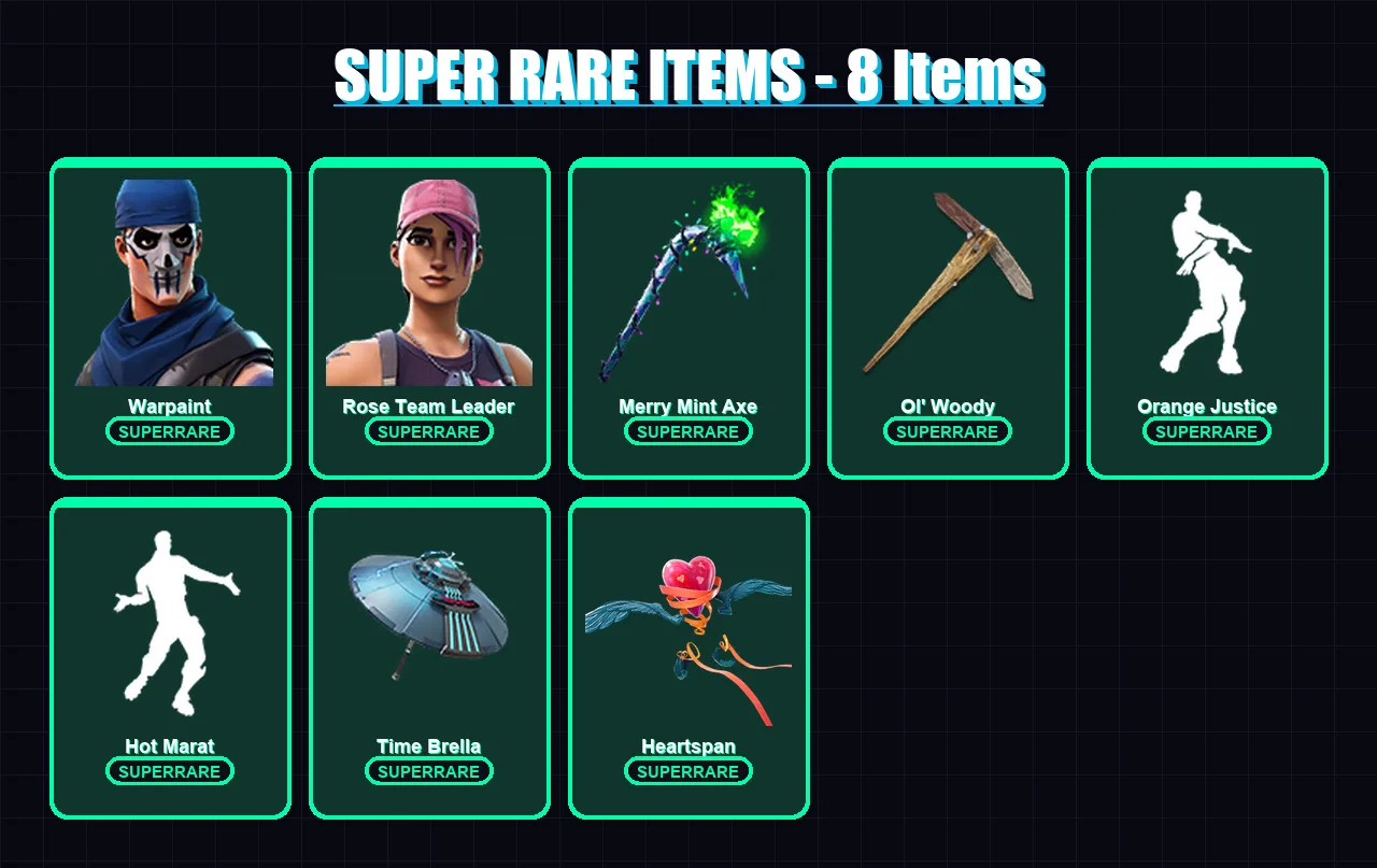 [PC/PSN] | Warpaint | Rose Team Leader | The Prisoner | Zenith | Lynx | 103 skin | 128 pickaxe | 143 emote | 127 glider | Lv2328 — Fortnite account