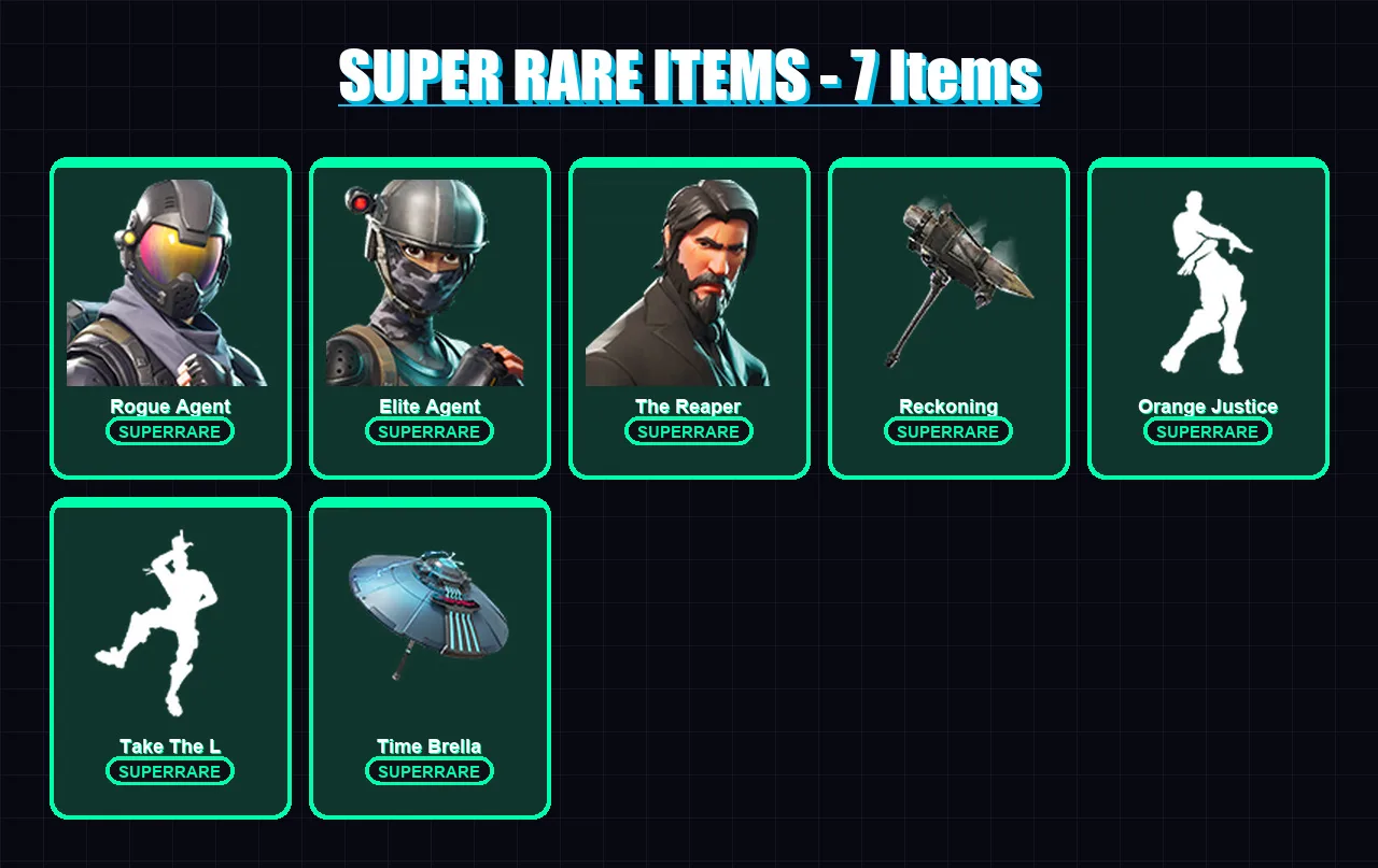 [PC/XBOX/PSN] | Rogue Agent | Elite Agent | The Reaper | The Ice King | The Visitor | 47 skin | 24 pickaxe | 36 emote | 30 glider | Lv442 — Game account