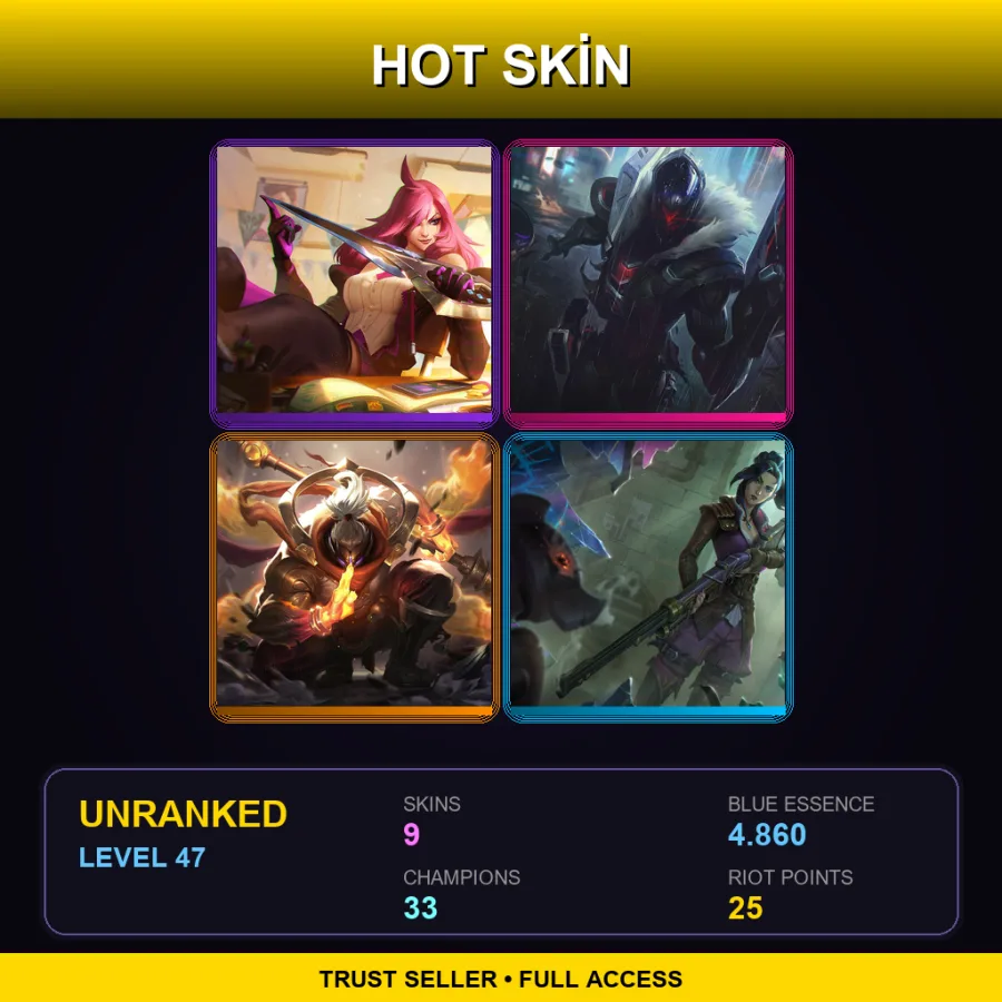 LAN | Lv47 | Unranked | 9 Skin | 33 Champ
