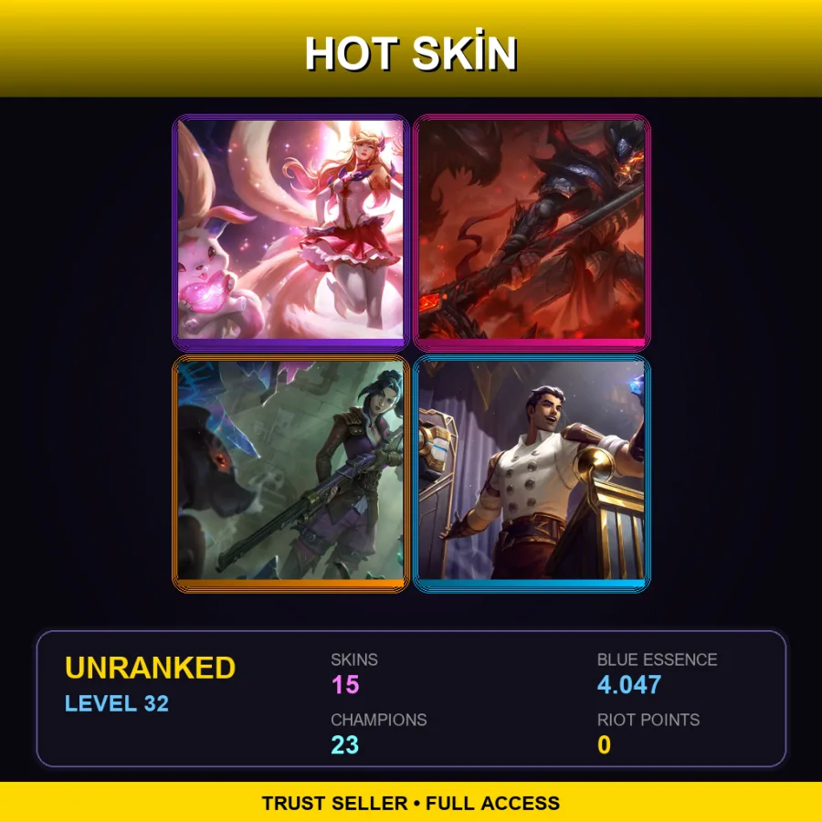 LAN | Lv32 | Unranked | 15 Skin | 23 Champ