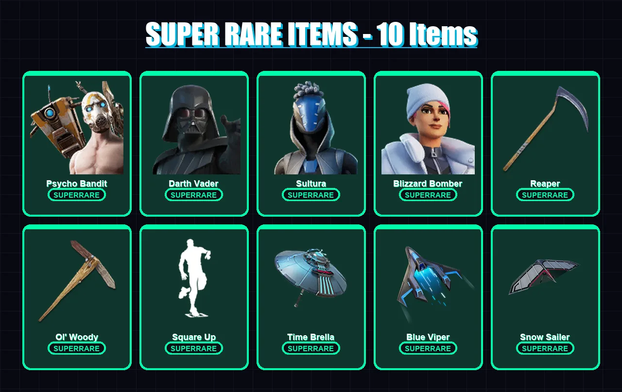 [PS4/PS5/XBOX/PC] | Psycho Bandit | Darth Vader | Sultura | Blizzard Bomber | Omegarok | 385 skin | 415 pickaxe | 316 emote | 248 glider | Lv6513