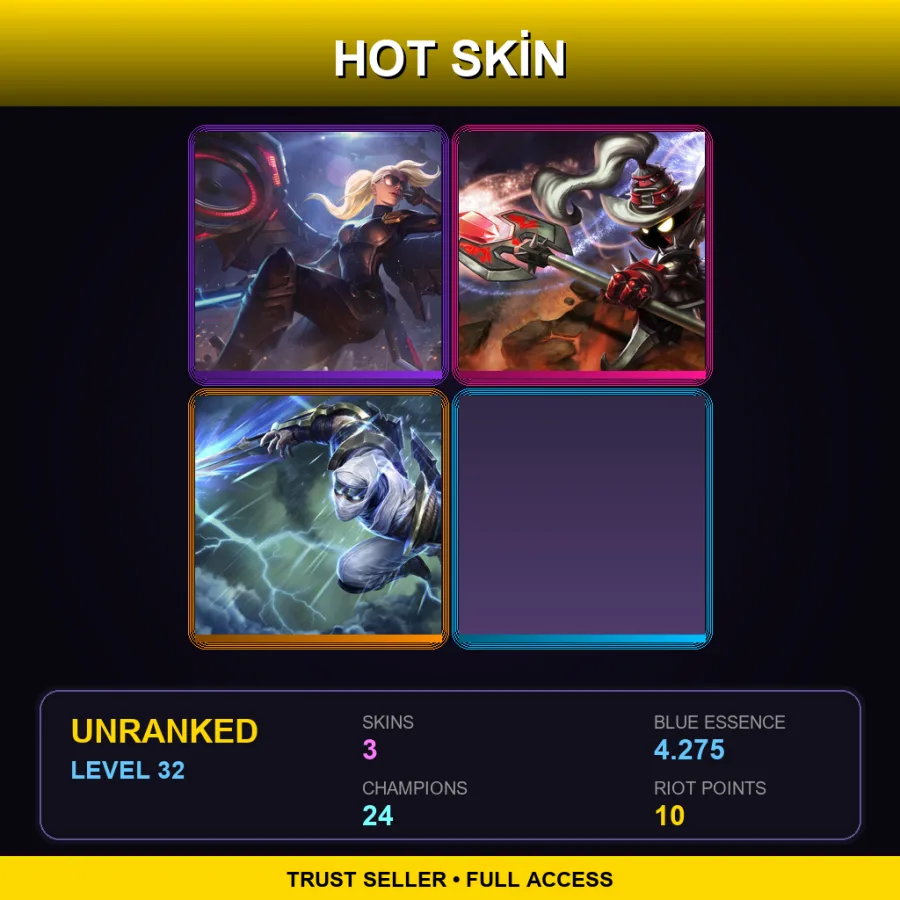 NA | Lv32 | Unranked | 3 Skin | 24 Champ