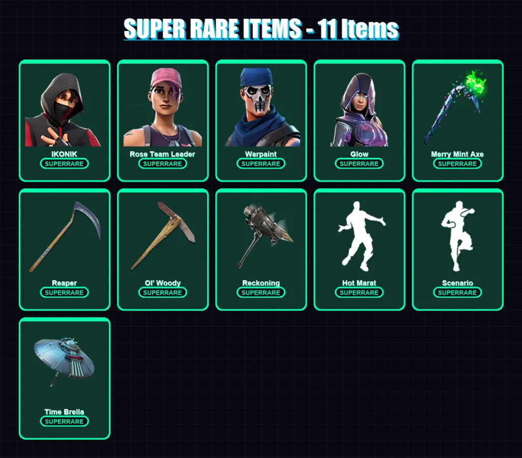 [PS4/PS5/XBOX/PC] | IKONIK | Rose Team Leader | Warpaint | Glow | Catalyst | 127 skin | 131 pickaxe | 108 emote | 106 glider | Lv1387 — Fortnite account