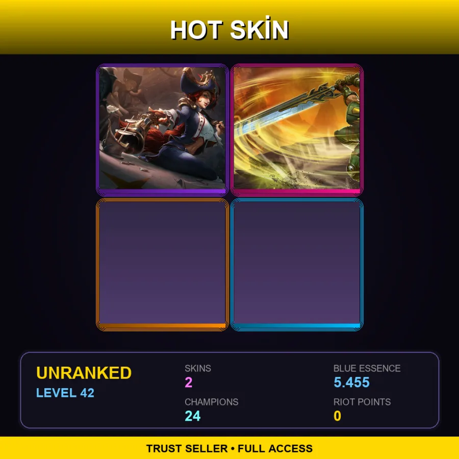 EUW | Lv42 | Unranked | 2 Skin | 24 Champ