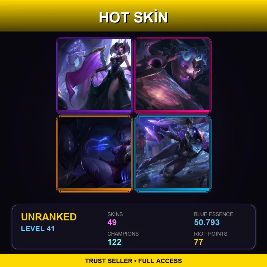 VN | Lv41 | Unranked | 49 Skin | 122 Champ — LoL account