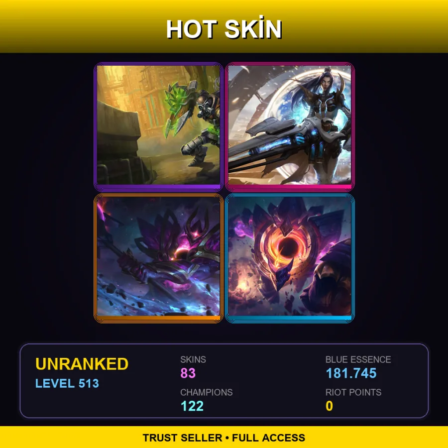 LAN | Lv513 | Unranked | 83 Skin | 122 Champ