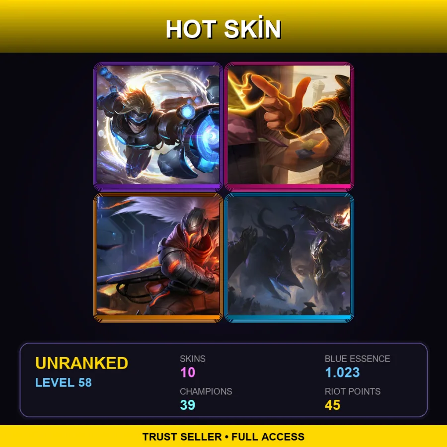 EUNE | Lv58 | Unranked | 10 Skin | 39 Champ