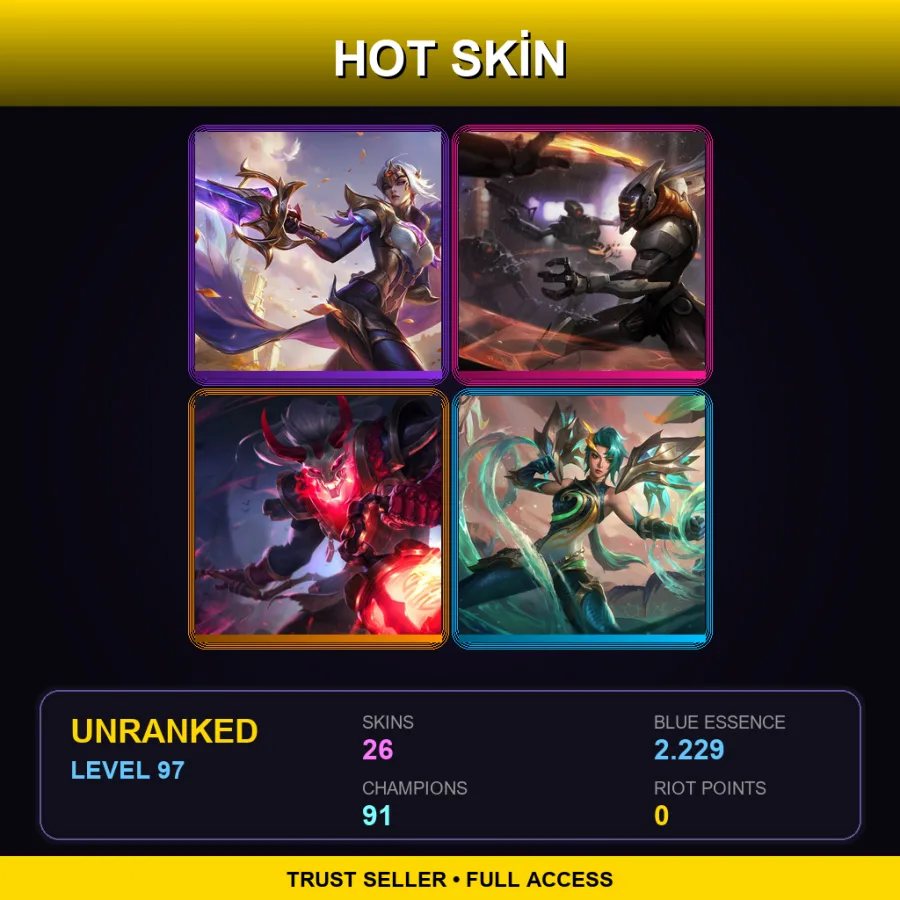 TR | Lv97 | Unranked | 26 Skin | 91 Champ