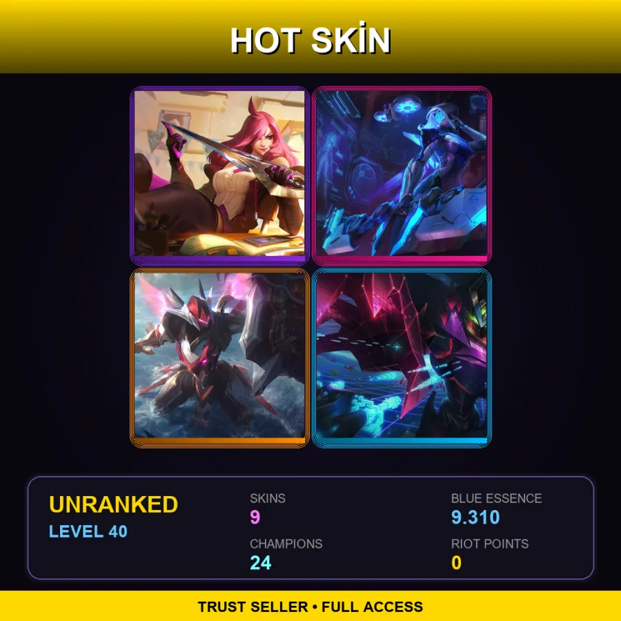 SG | Lv40 | Unranked | 9 Skin | 24 Champ