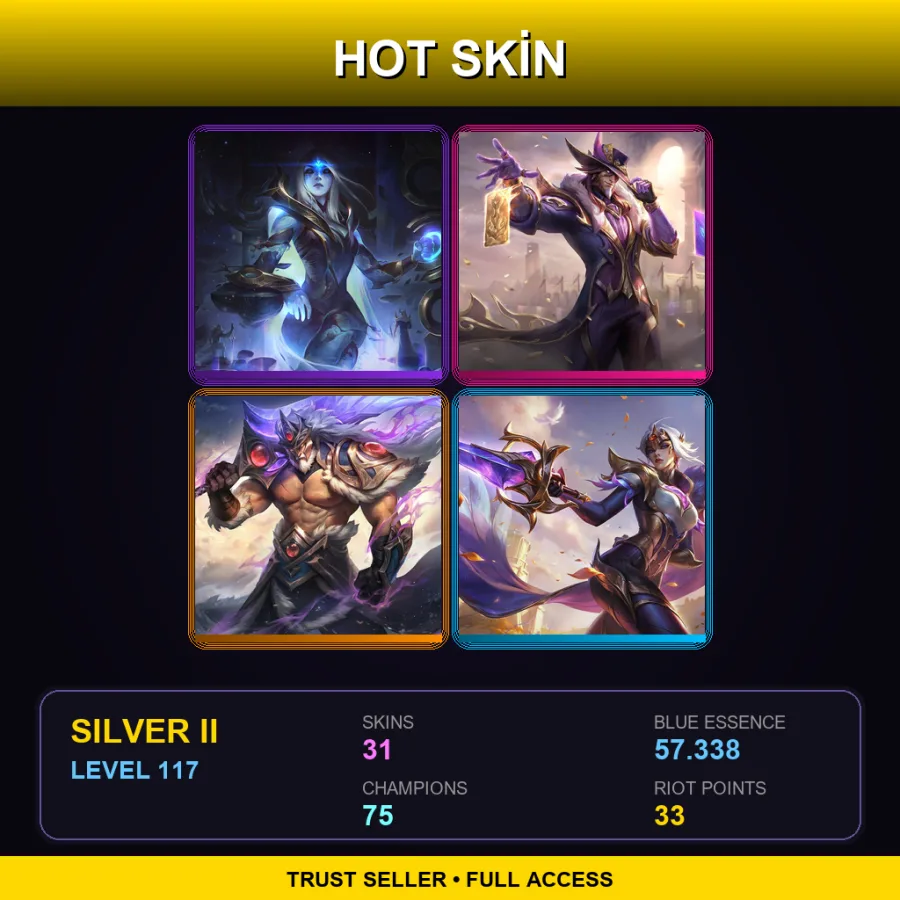 LAN | Lv117 | Silver II | 31 Skin | 75 Champ
