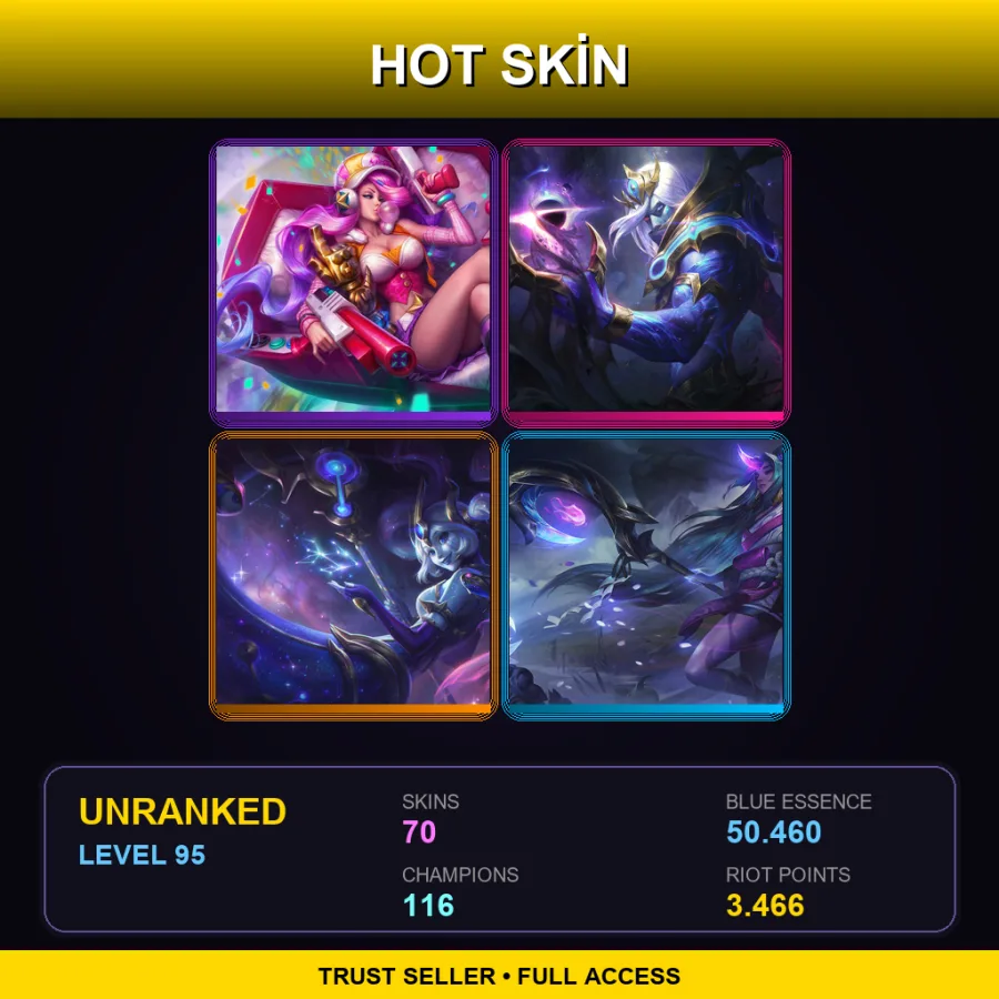 EUW | Lv95 | Unranked | 70 Skin | 116 Champ