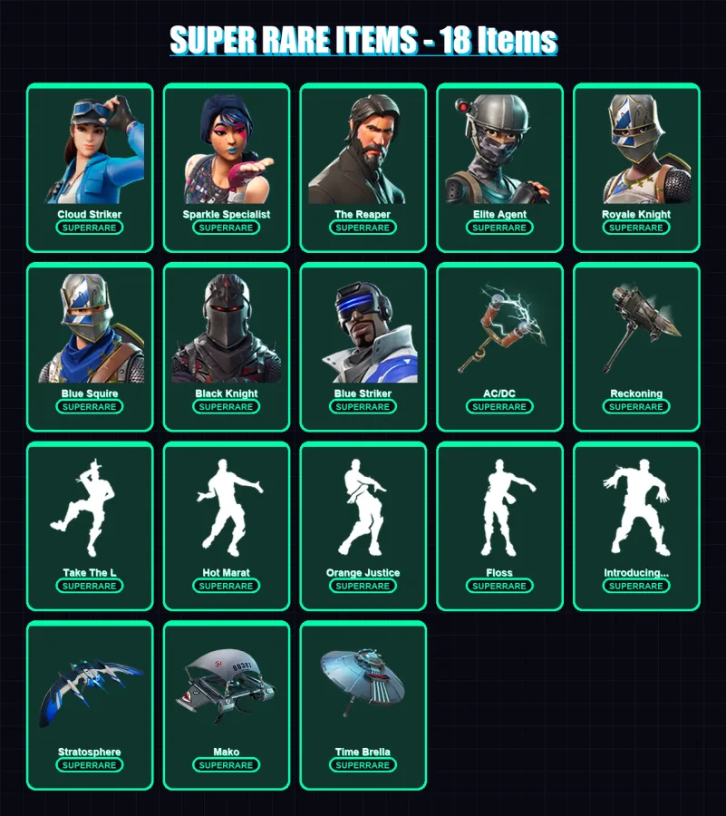 [PS4/PS5/XBOX/PC] | Cloud Striker | Sparkle Specialist | The Reaper | 47 skin | Lv861