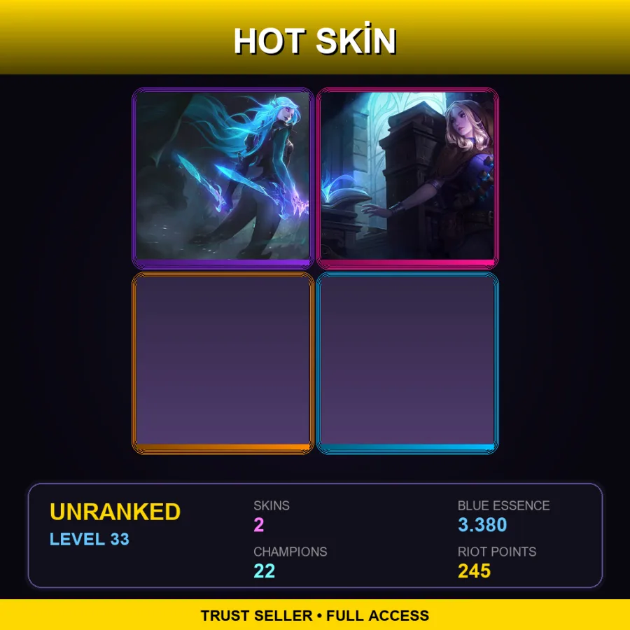 EUW | Lv33 | Unranked | 2 Skin | 22 Champ — Spellthief Lux