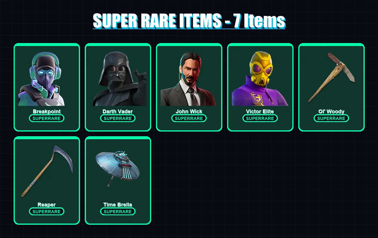 [PS4/PS5/XBOX/PC] | Breakpoint | Darth Vader | John Wick | Victor Elite | The Foundation | 279 skin | 233 pickaxe | 177 emote | 154 glider | Lv2291
