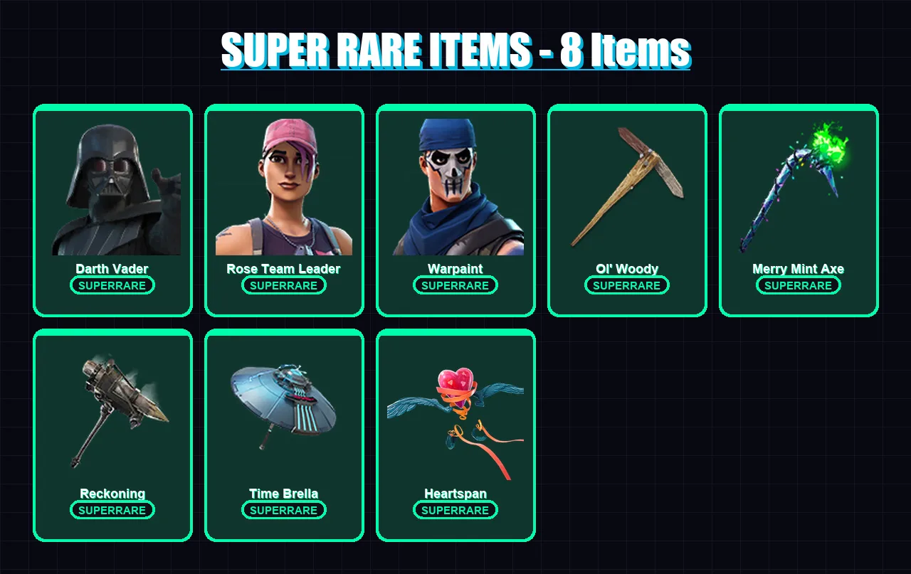 [PC/XBOX/PSN] | Darth Vader | Rose Team Leader | Warpaint | Zenith | Blackheart | 156 skin | 222 pickaxe | 149 emote | 201 glider | Lv3154