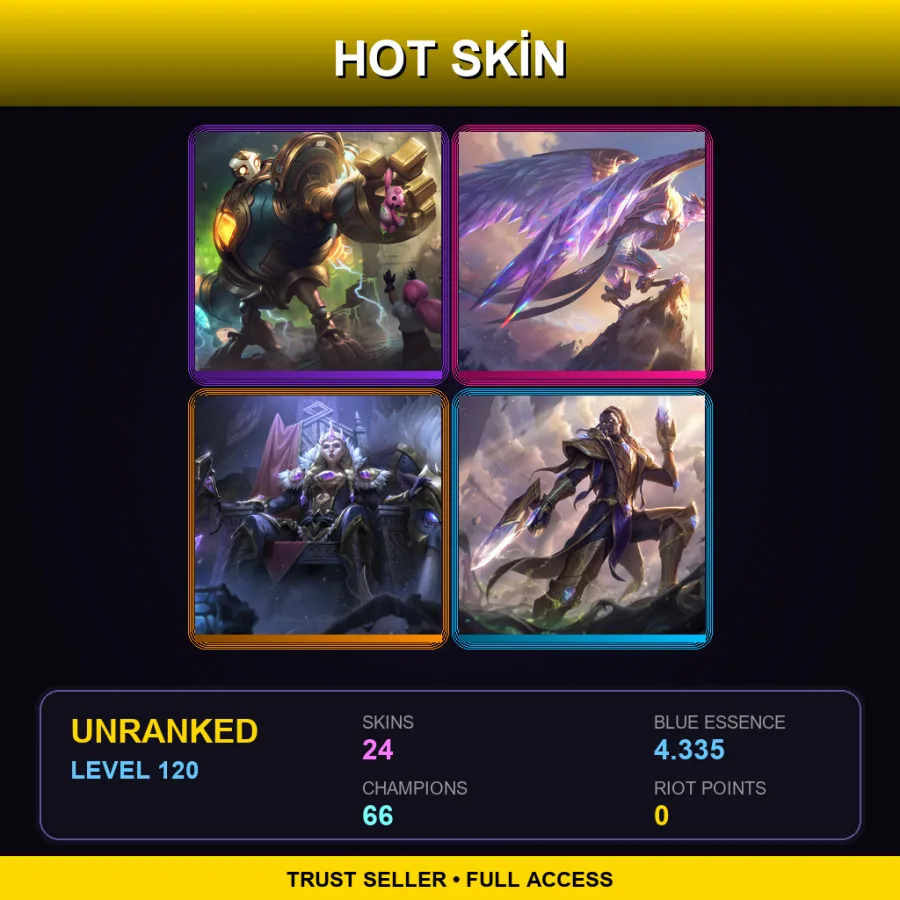 LAN | Lv120 | Unranked | 24 Skin | 66 Champ