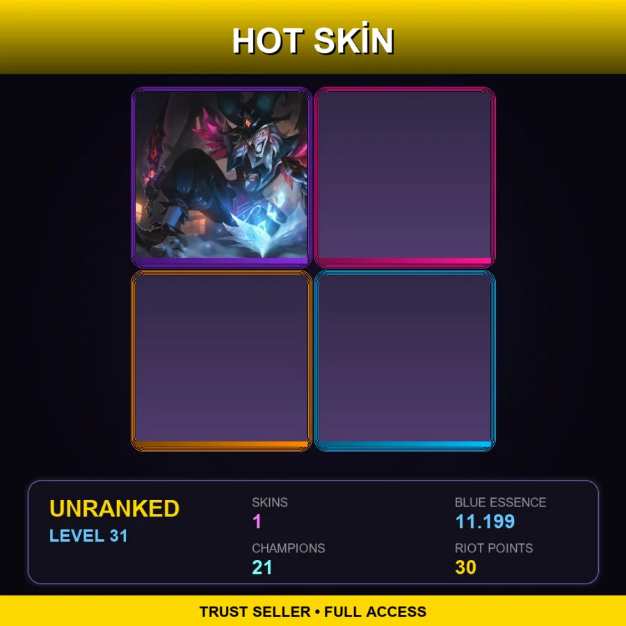 NA | Lv31 | Unranked | 1 Skin | 21 Champ — LoL account