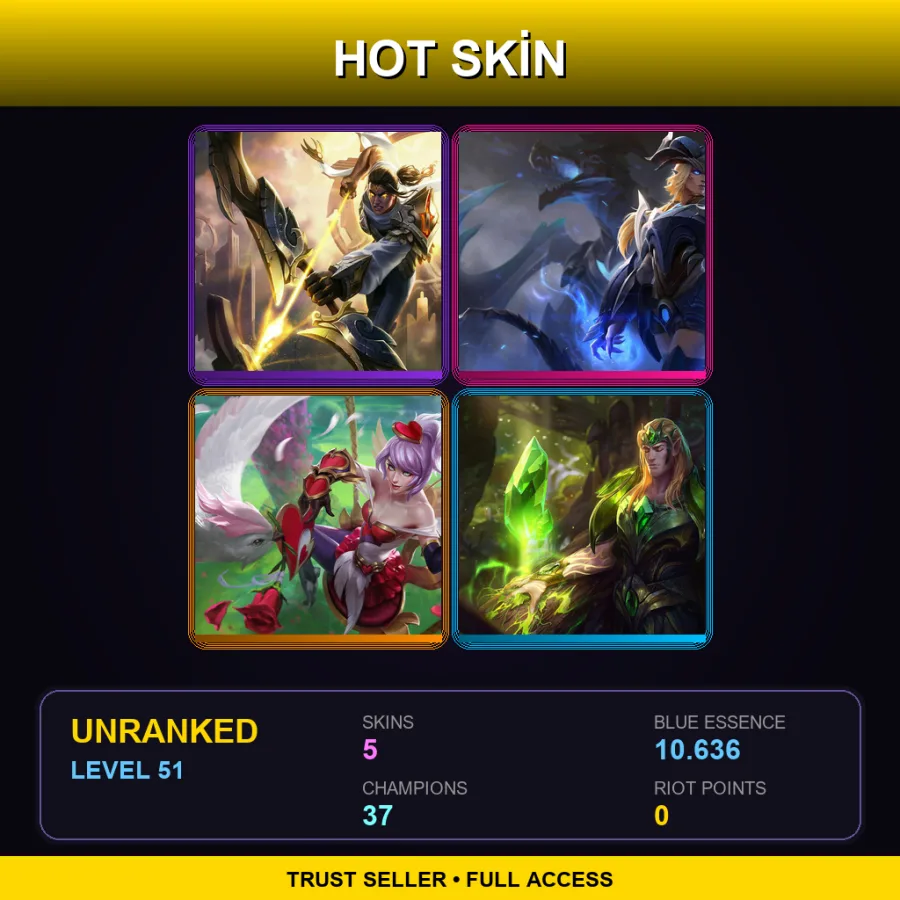 TR | Lv51 | Unranked | 5 Skin | 37 Champ