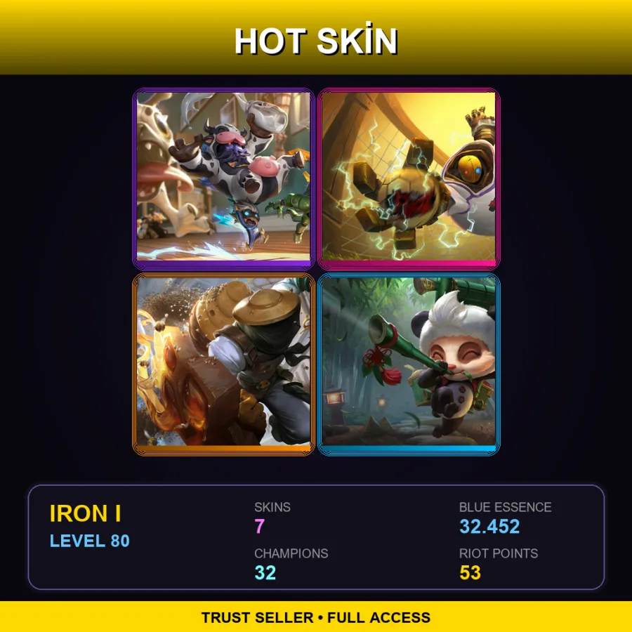 LAN | Lv80 | Iron I | 7 Skin | 32 Champ