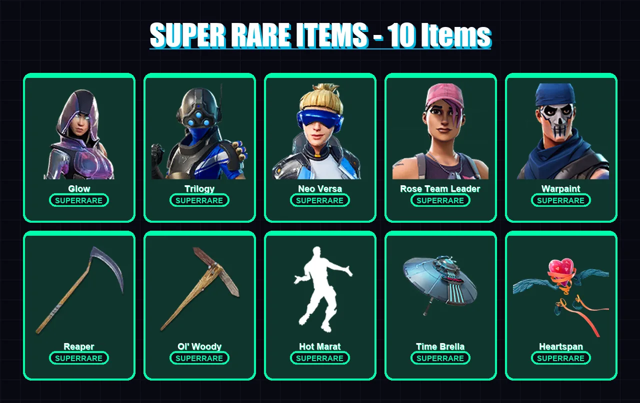 [PC/XBOX/PSN] | Glow | Trilogy | Neo Versa | Rose Team Leader | Warpaint | 91 skin | 103 pickaxe | 82 emote | 96 glider | Lv1435 — Fortnite account