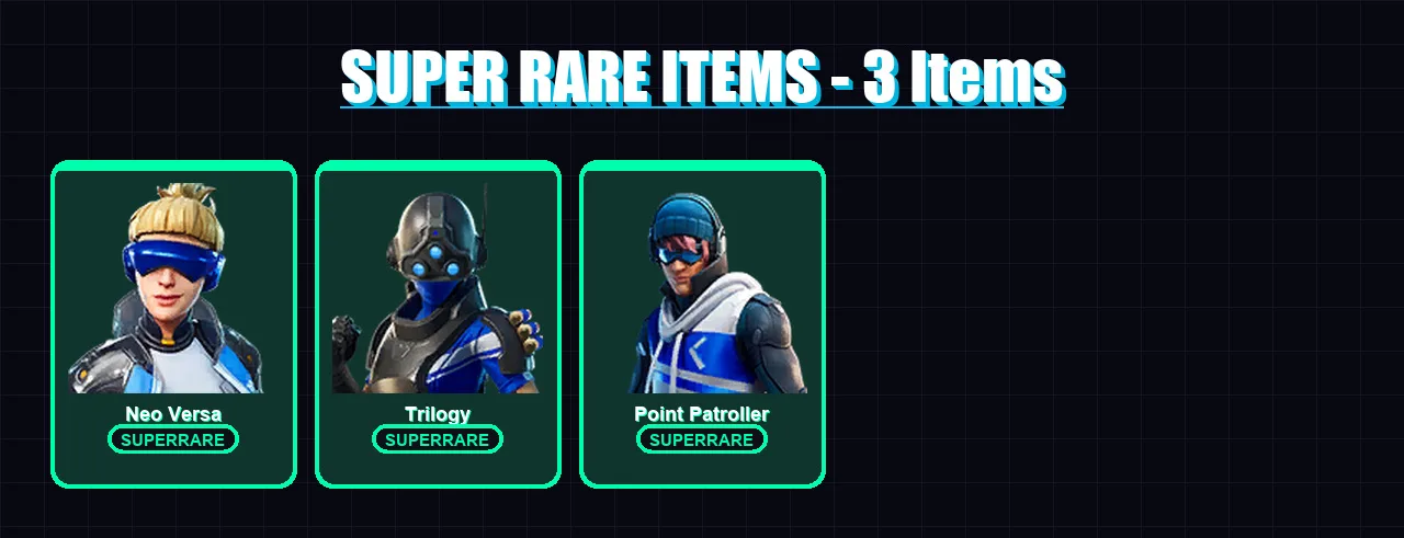 [PC/XBOX/PSN] | Neo Versa | Trilogy | Point Patroller | Deadpool | Fade | 50 skin | 51 pickaxe | 44 emote | 45 glider | Lv627
