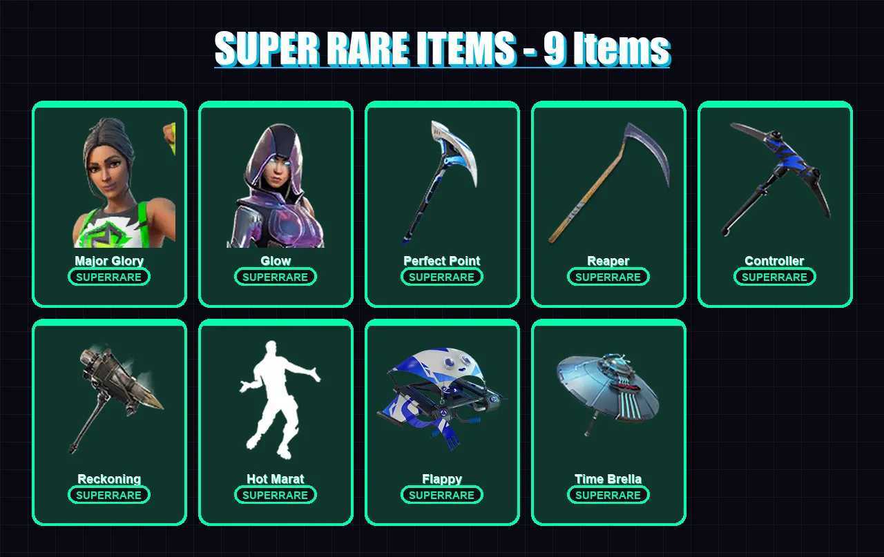 [PS4/PS5/XBOX/PC] | Major Glory | Glow | Menace | Sentinel | The Ice King | 169 skin | 188 pickaxe | 168 emote | 161 glider | Lv2936