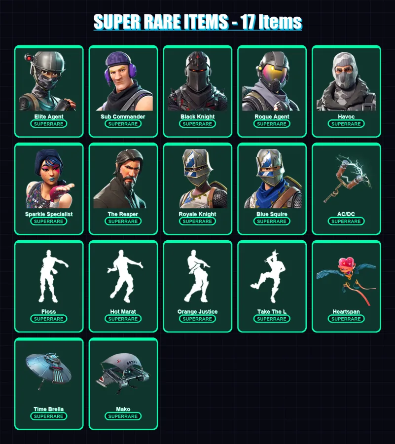 [PS4/PS5/XBOX/PC] | Elite Agent | Sub Commander | Black Knight | Rogue Agent | Havoc | 64 skin | 79 pickaxe | 59 emote | 80 glider | Lv1314 — Game account