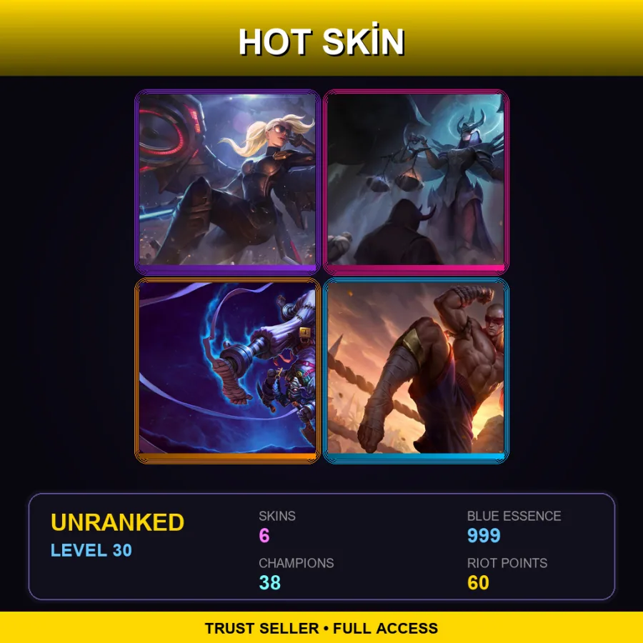 LAS | Lv30 | Unranked | 6 Skin | 38 Champ — Garen Skin 43