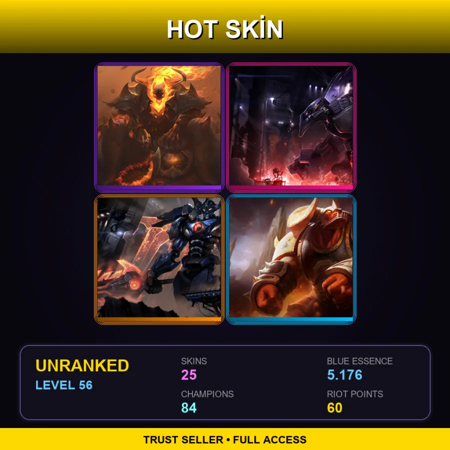 LAS | Lv56 | Unranked | 25 Skin | 84 Champ — Nemesis Jax