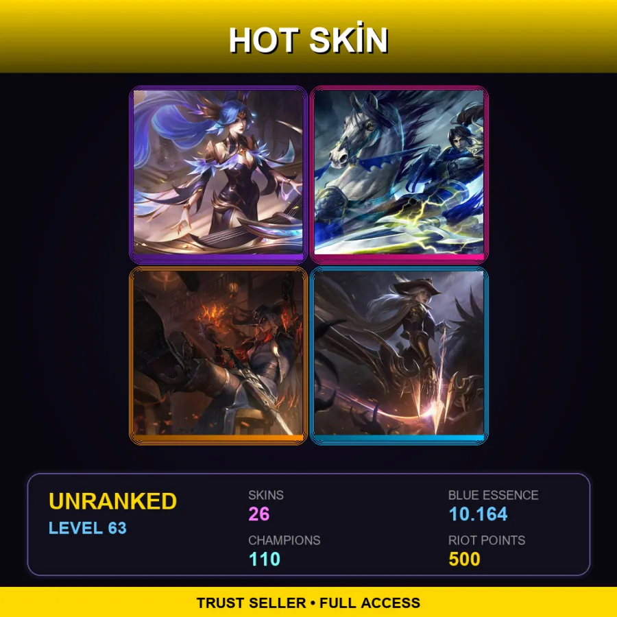 VN | Lv63 | Unranked | 26 Skin | 110 Champ