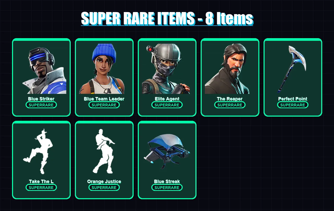 [PS4/PS5/XBOX/PC] | Blue Striker | Blue Team Leader | Elite Agent | The Reaper | Dark Voyager | 8 skin | 16 pickaxe | 18 emote | 20 glider | Lv427