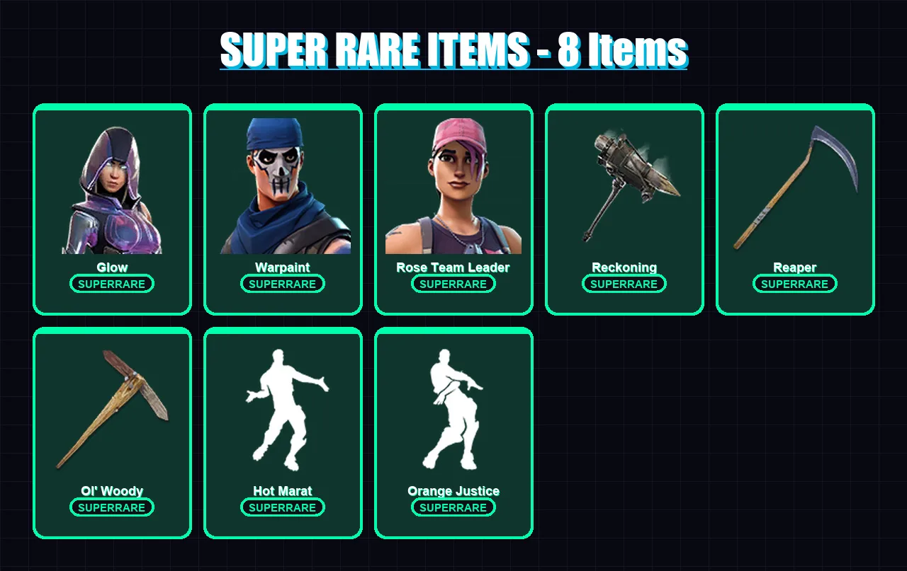 [PC/PSN] | Glow | Warpaint | Rose Team Leader | Catalyst | Zenith | 62 skin | 57 pickaxe | 57 emote | 62 glider | Lv920