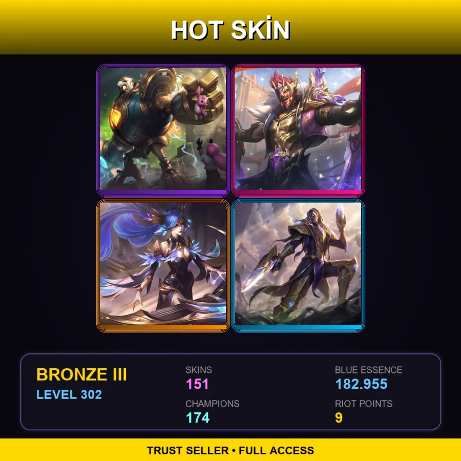 VN | Lv302 | Bronze III | 151 Skin | 174 Champ