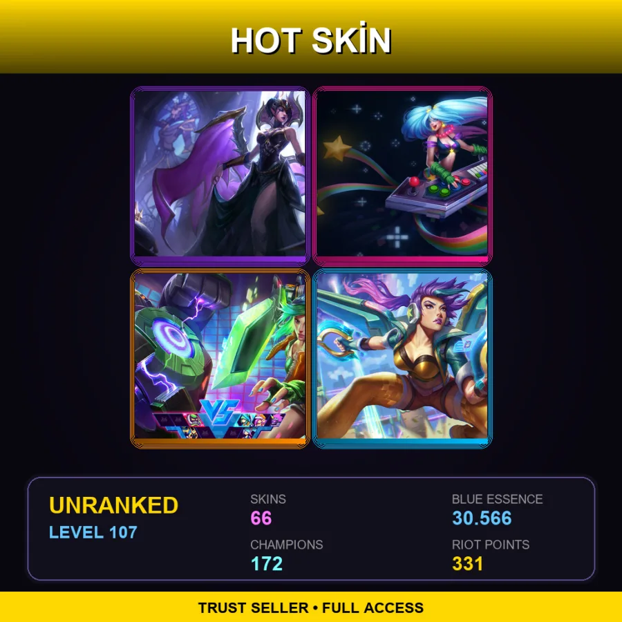 NA | Lv107 | Unranked | 66 Skin | 172 Champ