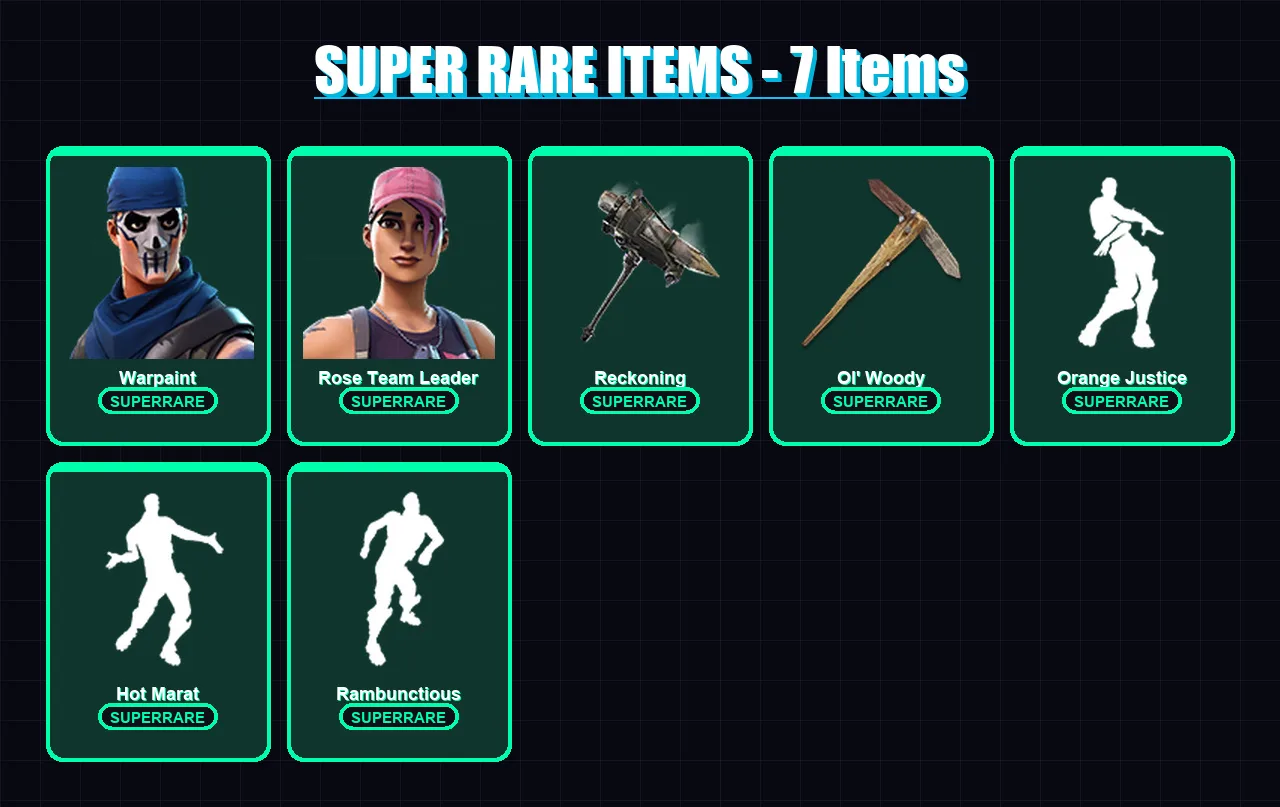 [PC/XBOX/PSN] | Warpaint | Rose Team Leader | Calamity | Zenith | Dire | 48 skin | 37 pickaxe | 41 emote | 41 glider | Lv369 — Fortnite account