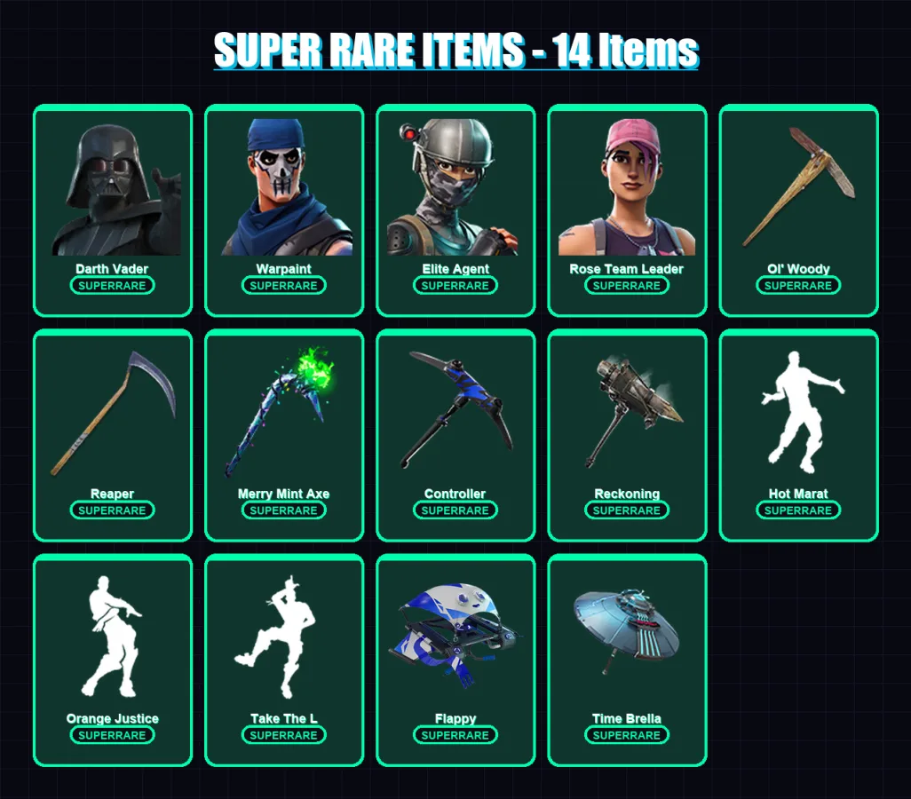 [PC/XBOX] | Darth Vader | Warpaint | Elite Agent | Rose Team Leader | Catalyst | 151 skin | 169 pickaxe | 140 emote | 166 glider | Lv3025 — Fortnite account