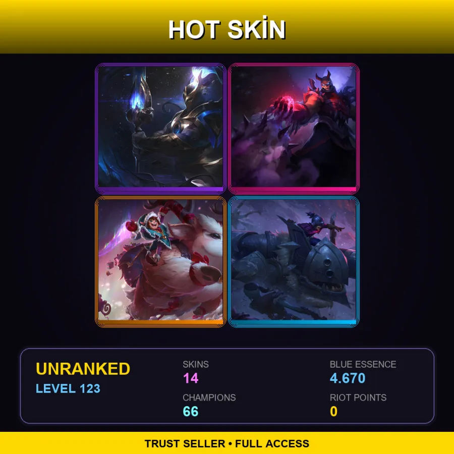 SG | Lv123 | Unranked | 14 Skin | 66 Champ