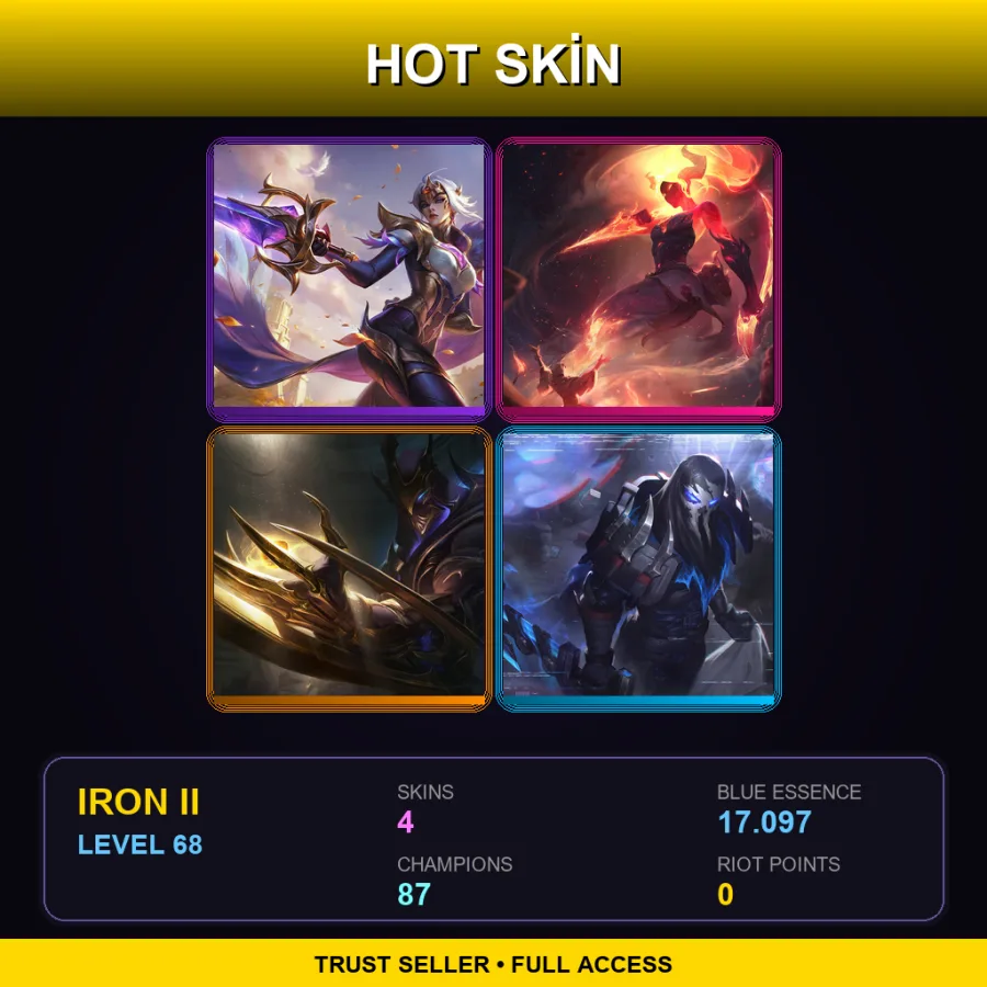 LAN | Lv68 | Iron II | 4 Skin | 87 Champ