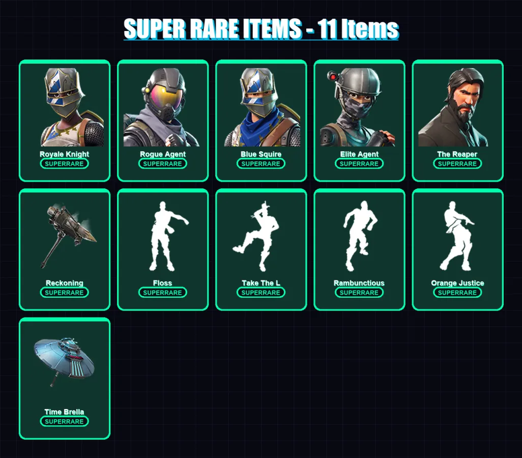 [PC/PSN] | Royale Knight | Rogue Agent | Blue Squire | Elite Agent | The Reaper | 132 skin | 105 pickaxe | 128 emote | 93 glider | Lv1279