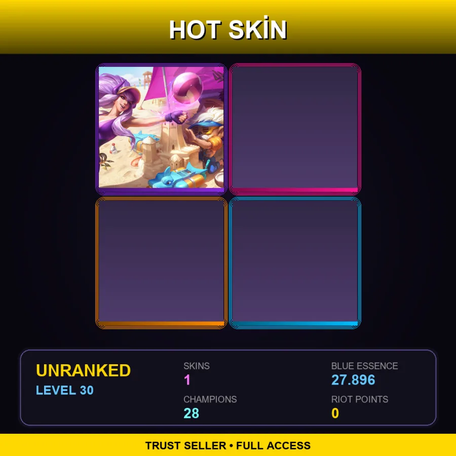BR | Lv30 | Unranked | 1 Skin | 28 Champ — LoL account