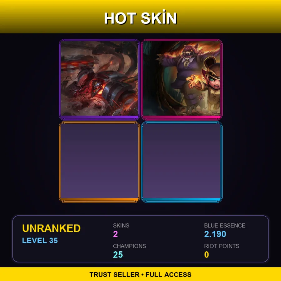 NA | Lv35 | Unranked | 2 Skin | 25 Champ