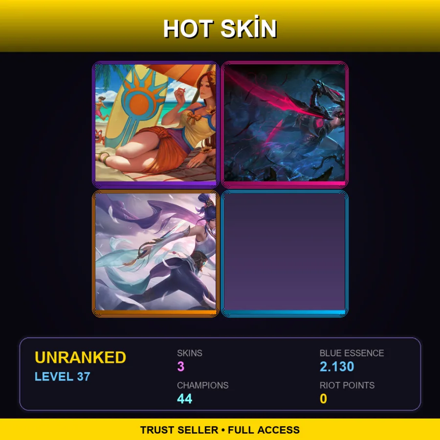 LAS | Lv37 | Unranked | 3 Skin | 44 Champ