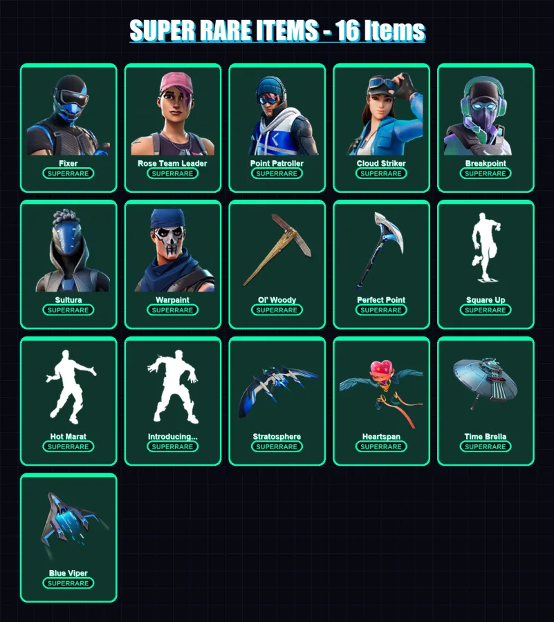 [PS4/PS5/XBOX/PC] | Fixer | Rose Team Leader | Point Patroller | Cloud Striker | Breakpoint | 93 skin | 104 pickaxe | 117 emote | 98 glider | Lv1373