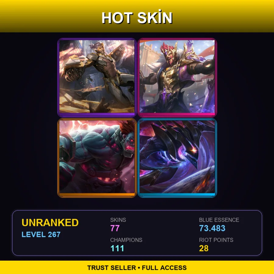 EUNE | Lv267 | Unranked | 77 Skin | 111 Champ