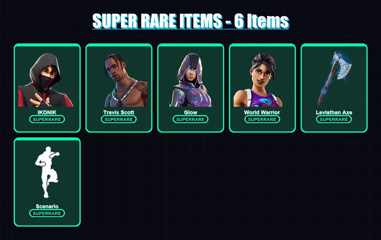 [PC/XBOX/PSN] | IKONIK | Travis Scott | Glow | World Warrior | Gear Specialist Maya | 130 skin | 88 pickaxe | 87 emote | 70 glider | Lv1435