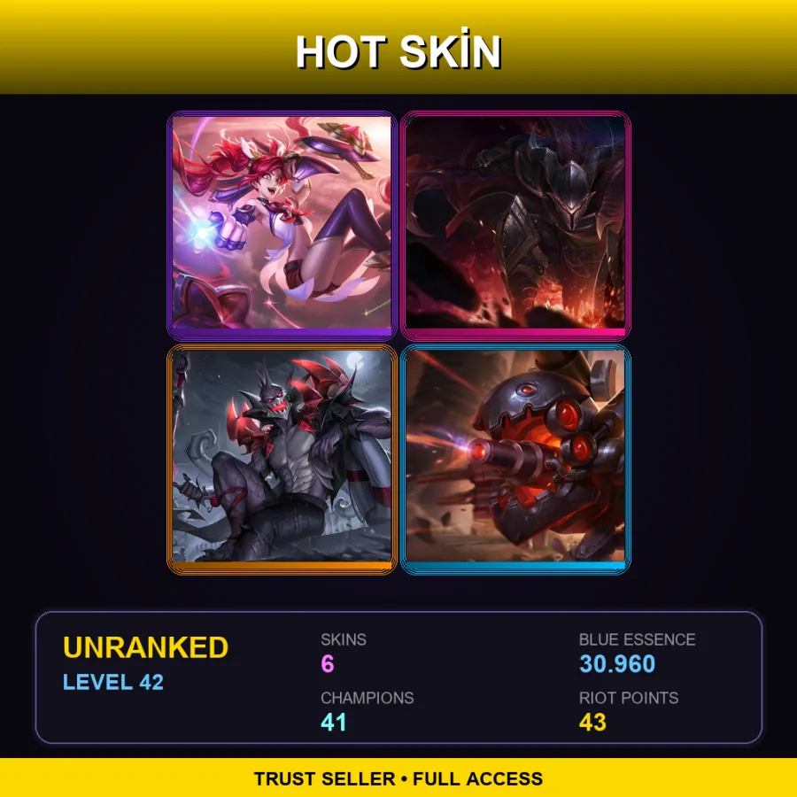 RU | Lv42 | Unranked | 6 Skin | 41 Champ