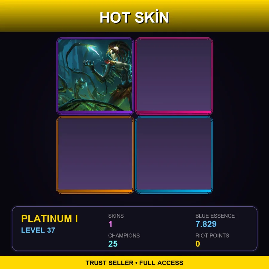 EUW | Lv37 | Platinum I | 1 Skin | 25 Champ