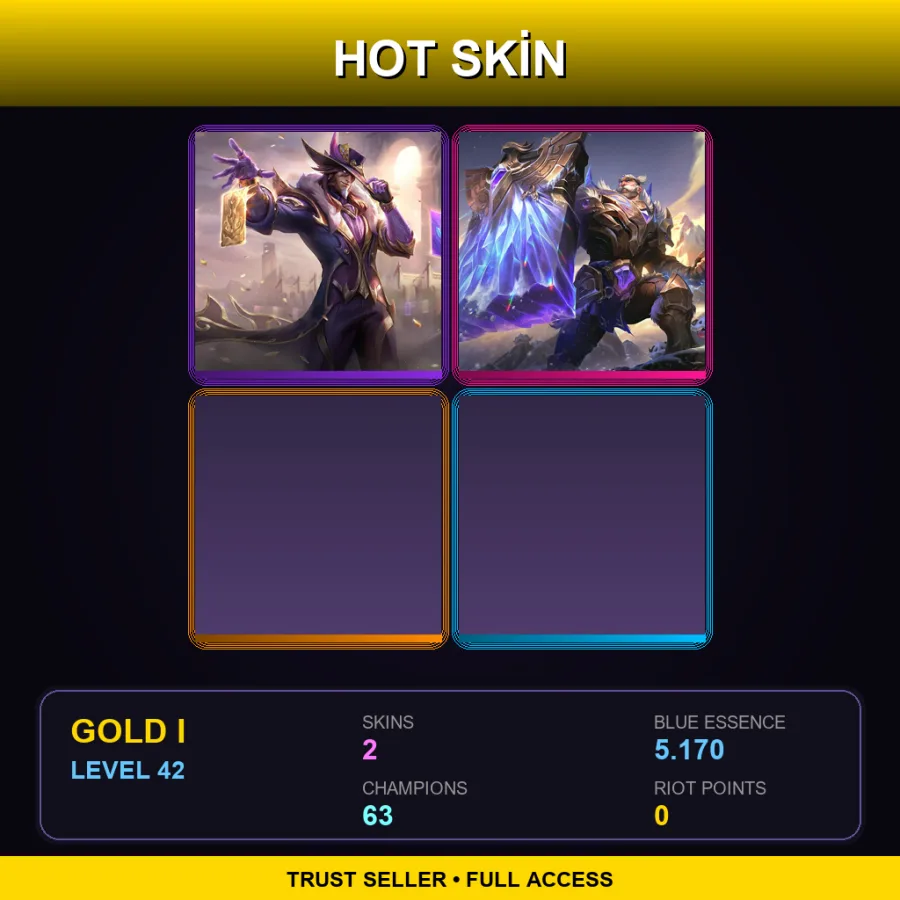 EUNE | Victorious Twisted Fate | Victorious Braum | 2 Skin | 63 Champ | Gold I | Lv42