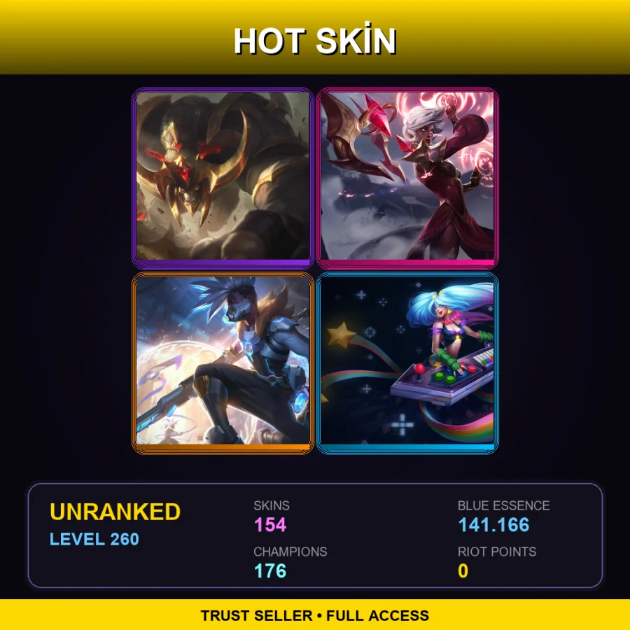 VN | Lv260 | Unranked | 154 Skin | 176 Champ — Guardian Of The Sands Skarner