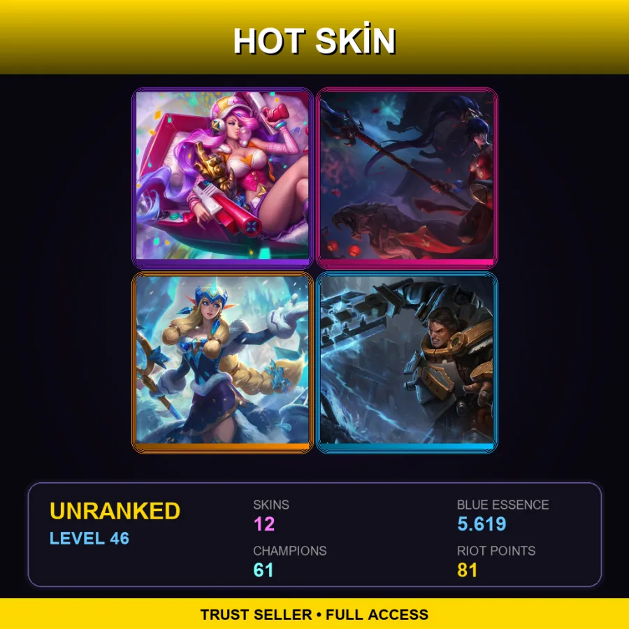EUNE | Lv46 | Unranked | 12 Skin | 61 Champ